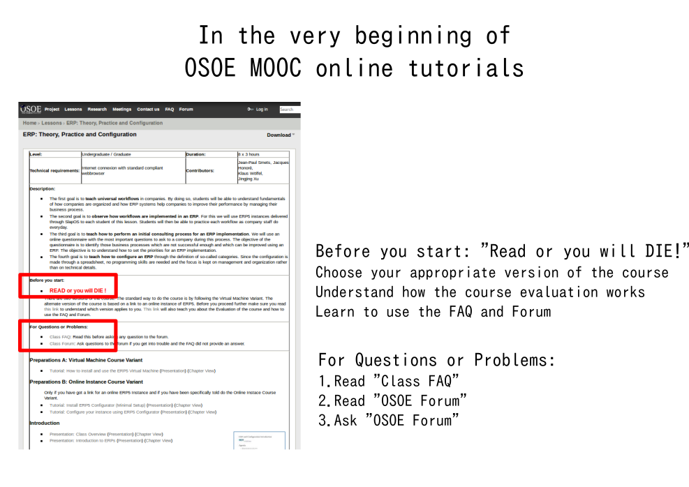 How to make  OSOE MOOC come true?