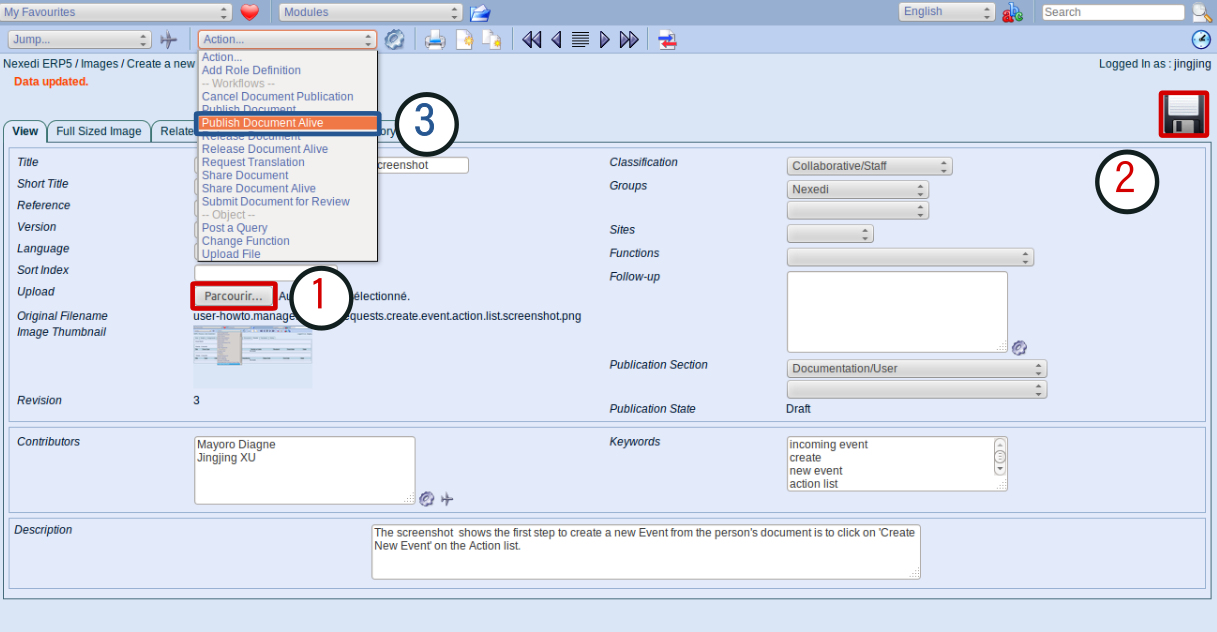 Make standard image with screenshot: Upload and publish alive the screenshot.png to ERP5 Images module
