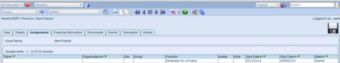 ERP5 | Open Source ERP - Screenshot ERP5 Person Module Assignments