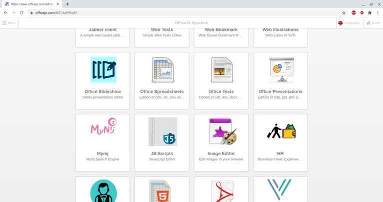 Officejs Appstore - Dashboard