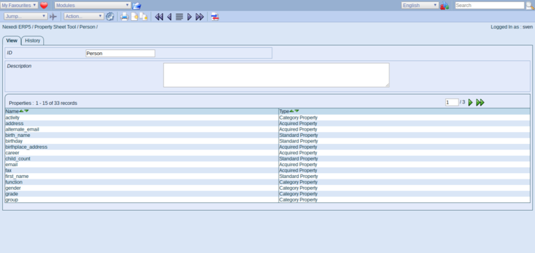 ERP5 Documentation | Screenshot Person Module Property Sheet