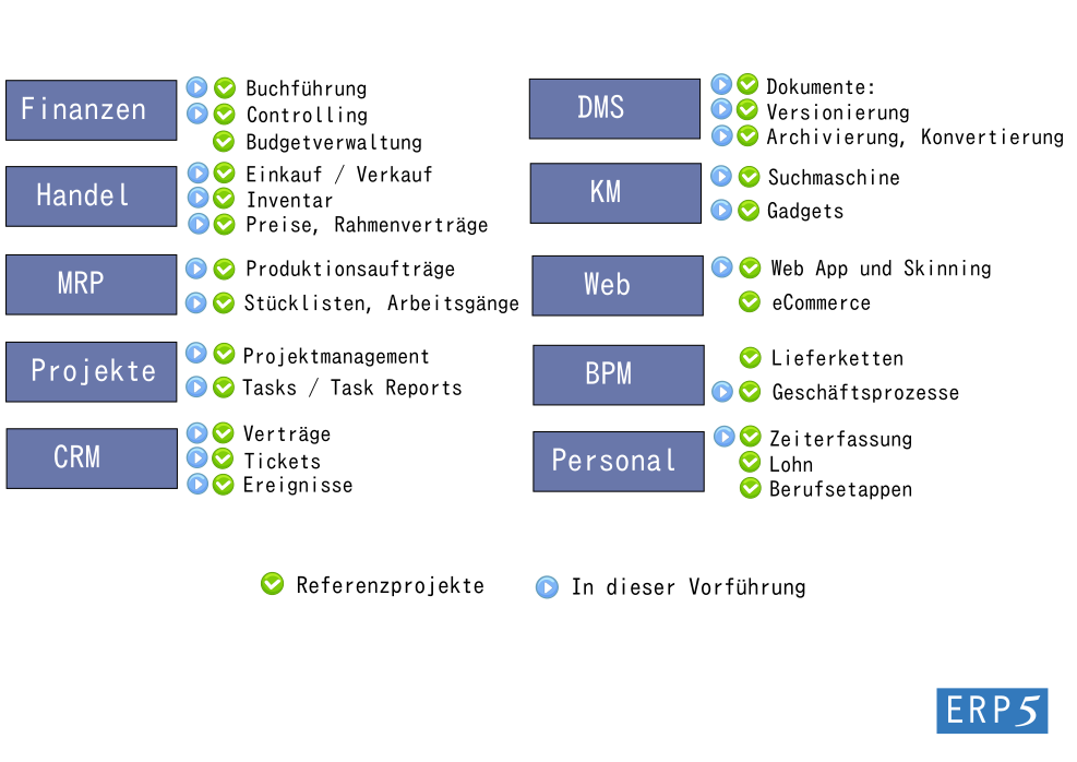 Functional areas: ERP/CRM/KM/Web